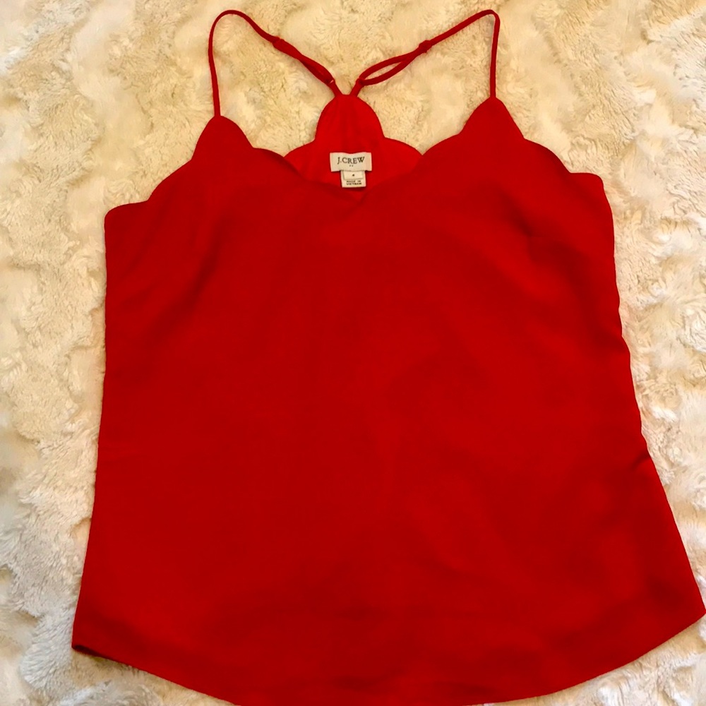 J.CREW Factory Scalloped edge Camisole in Red